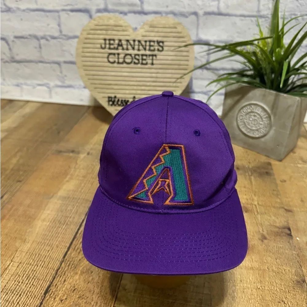 Vintage Arizona Diamondbacks Snapback Hat Purple Adult MLB Baseball Drew Pearson